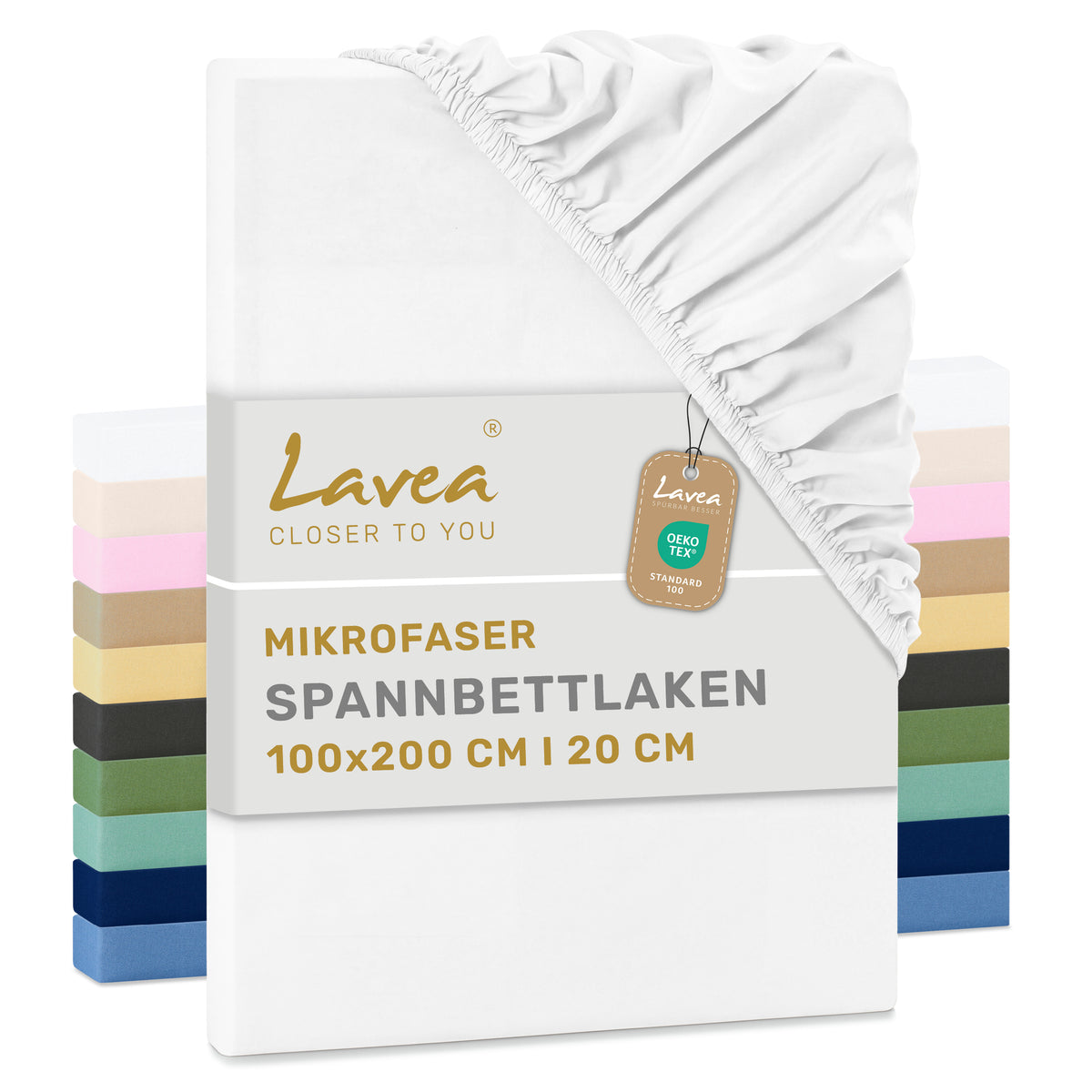 Lavea® Mikrofaser-Spannbettlaken, 1/2er-Set, Mikrofaser, mit rundumlaufendem Gummizug
