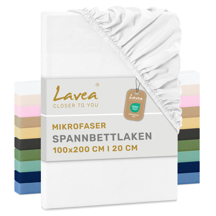 Lavea® Mikrofaser-Spannbettlaken, 1/2er-Set, Mikrofaser, mit rundumlaufendem Gummizug