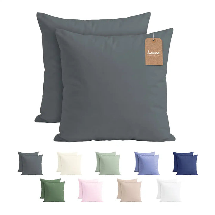 Lavea® 2er Set Kissenbezug – Kopfkissenbezug 100% Mikrofaser