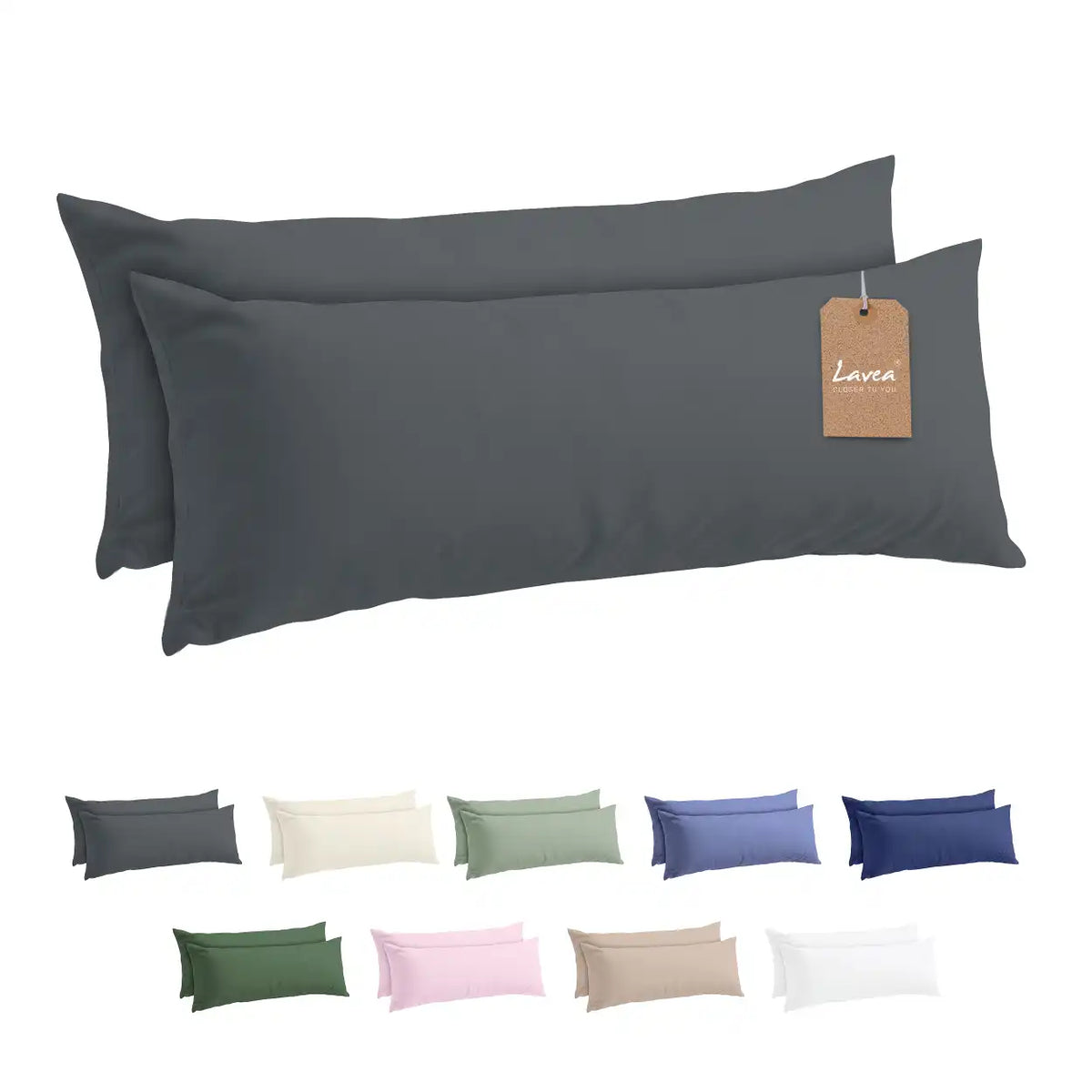 Lavea® 2er Set Kissenbezug – Kopfkissenbezug 100% Mikrofaser
