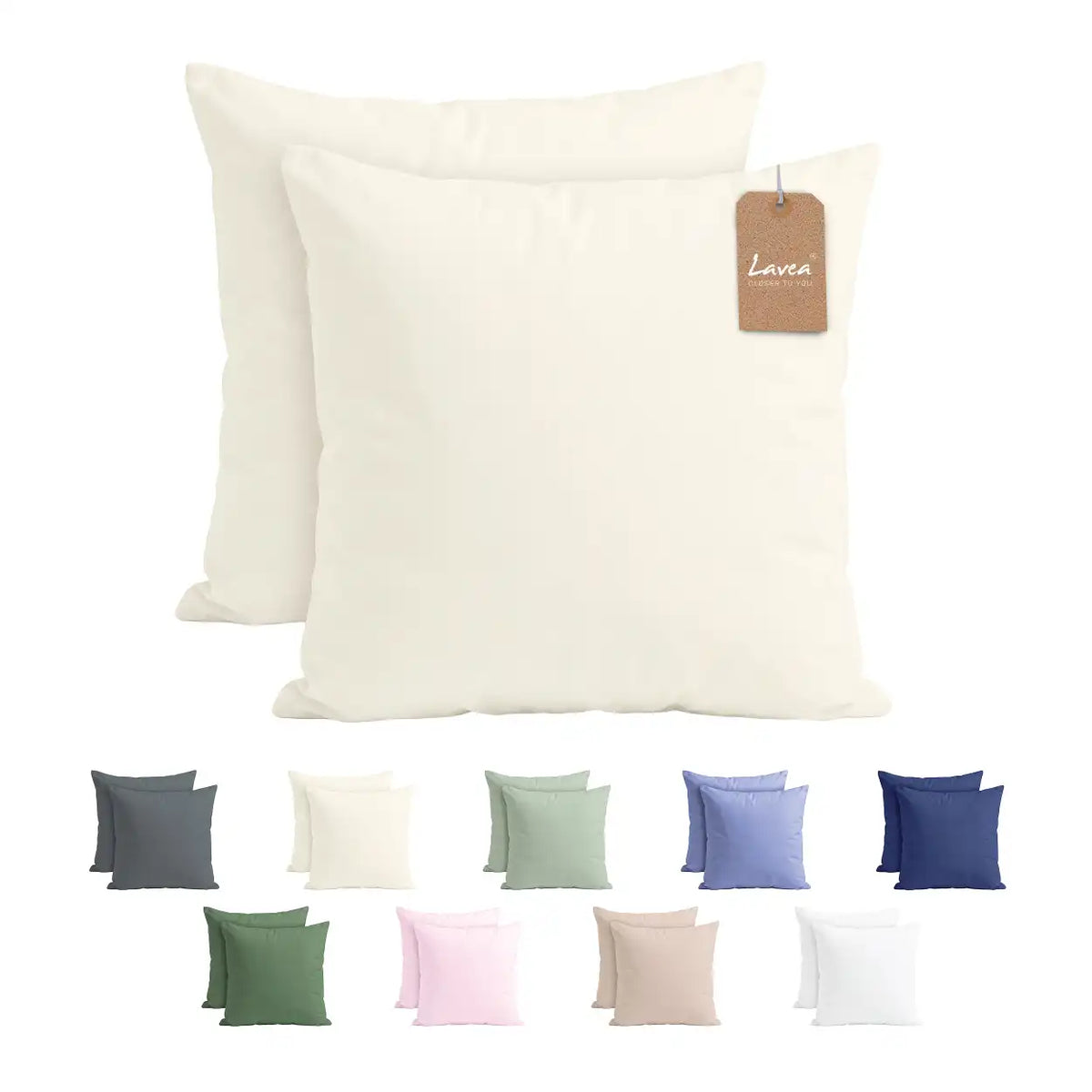 Lavea® 2er Set Kissenbezug – Kopfkissenbezug 100% Mikrofaser