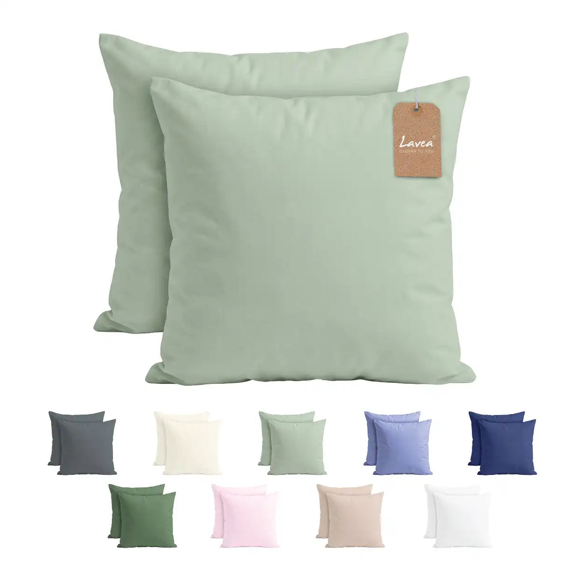 Lavea® 2er Set Kissenbezug – Kopfkissenbezug 100% Mikrofaser
