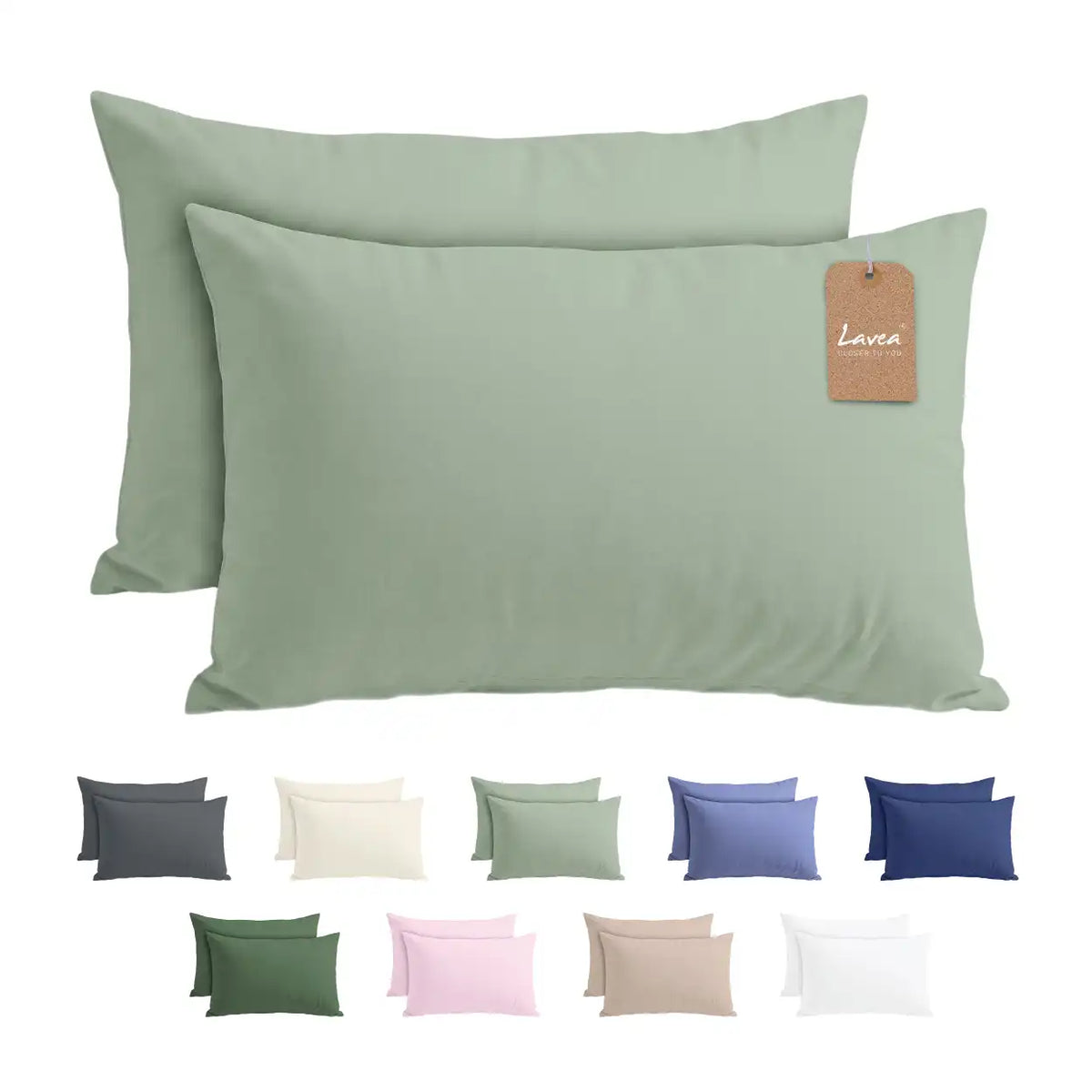 Lavea® 2er Set Kissenbezug – Kopfkissenbezug 100% Mikrofaser