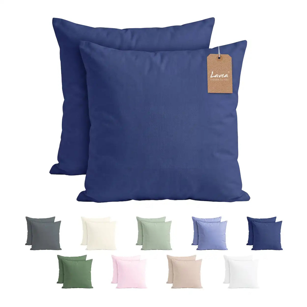 Lavea® 2er Set Kissenbezug – Kopfkissenbezug 100% Mikrofaser