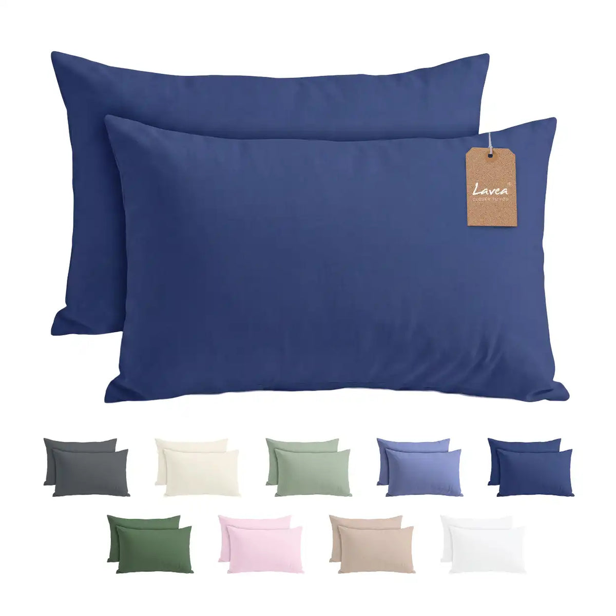 Lavea® 2er Set Kissenbezug – Kopfkissenbezug 100% Mikrofaser