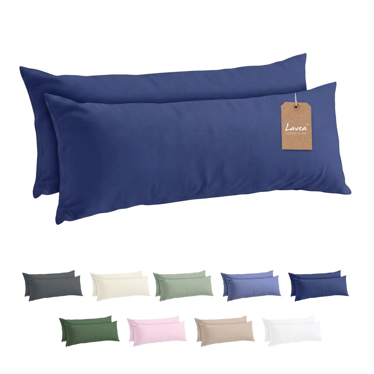 Lavea® 2er Set Kissenbezug – Kopfkissenbezug 100% Mikrofaser