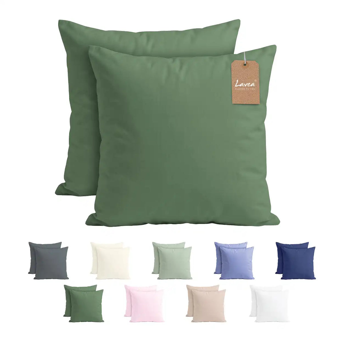 Lavea® 2er Set Kissenbezug – Kopfkissenbezug 100% Mikrofaser
