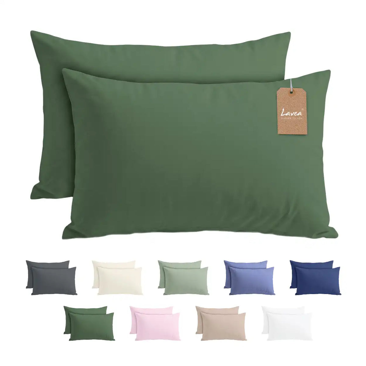 Lavea® 2er Set Kissenbezug – Kopfkissenbezug 100% Mikrofaser