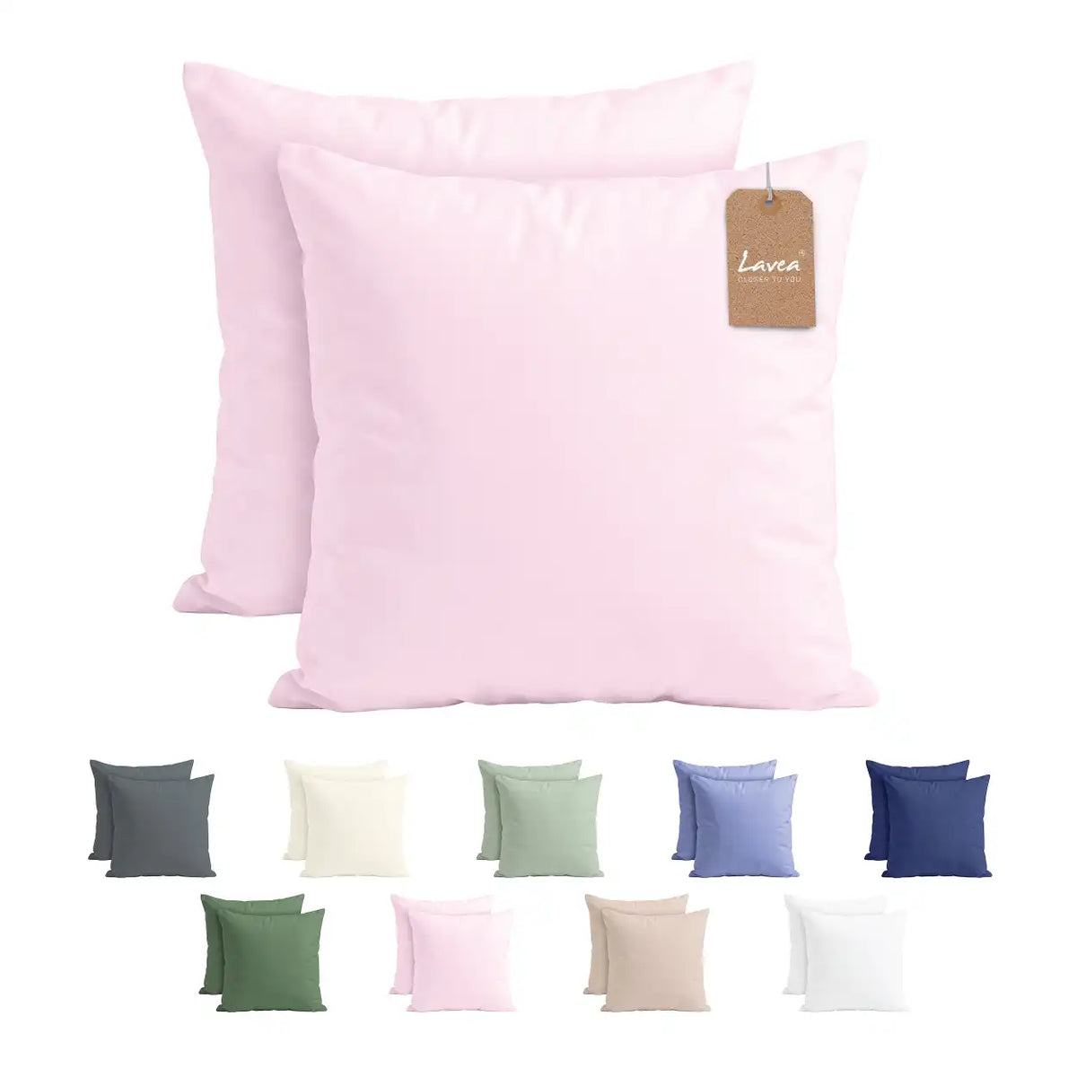 Lavea® 2er Set Kissenbezug – Kopfkissenbezug 100% Mikrofaser
