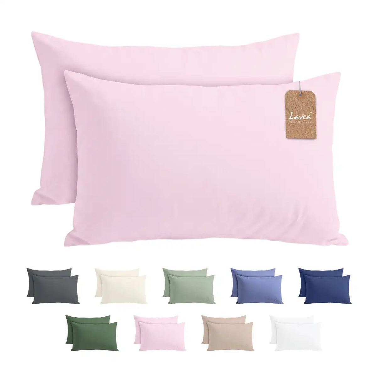 Lavea® 2er Set Kissenbezug – Kopfkissenbezug 100% Mikrofaser