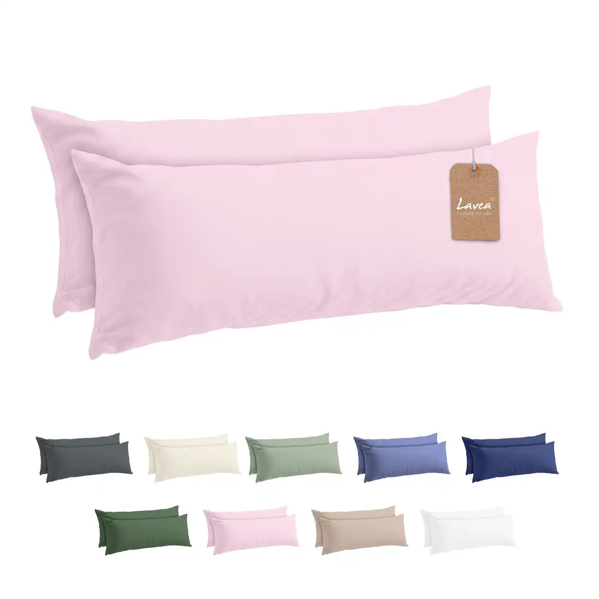 Lavea® 2er Set Kissenbezug – Kopfkissenbezug 100% Mikrofaser
