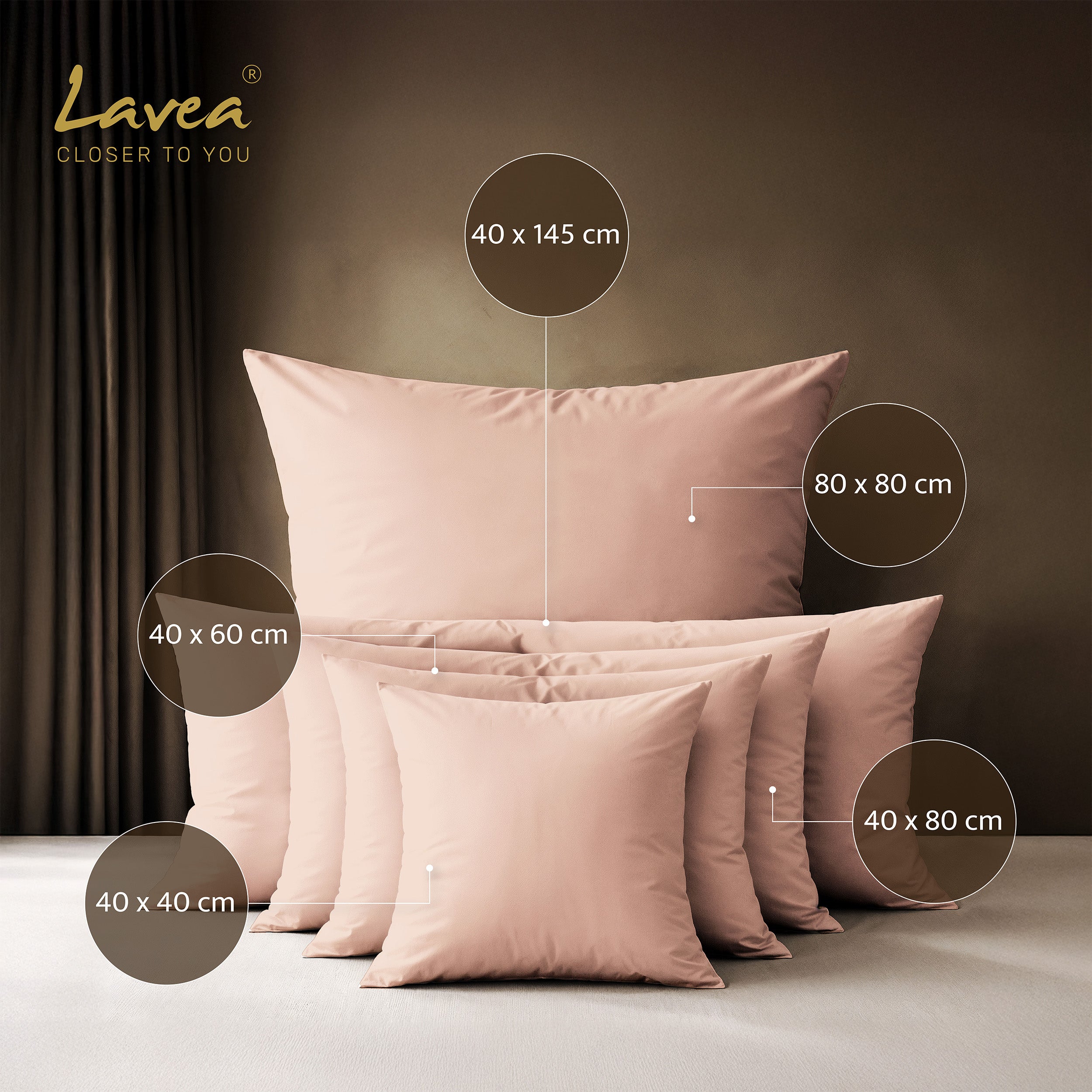 Jasmine Pillowcase, Set of 2, 100% Cotton, with Zipper