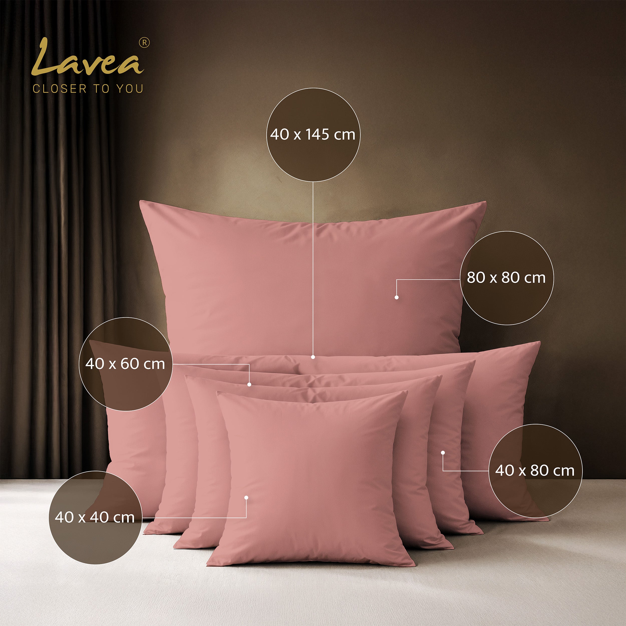 Jasmine Pillowcase, Set of 2, 100% Cotton, with Zipper