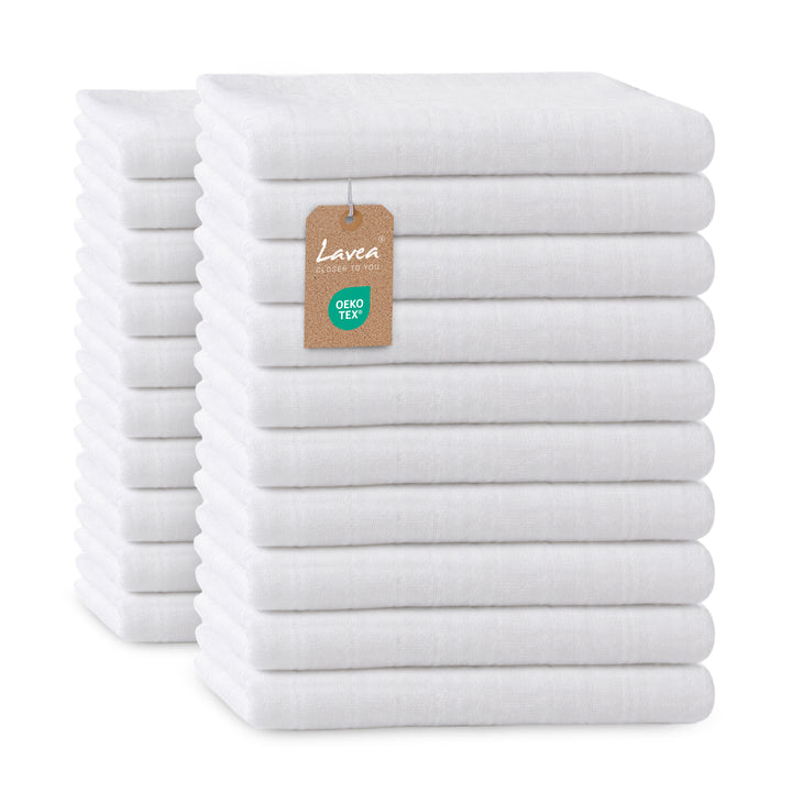 Lavea® 10-20er Pack Baby-Mulltücher 70x70 cm – Weiß