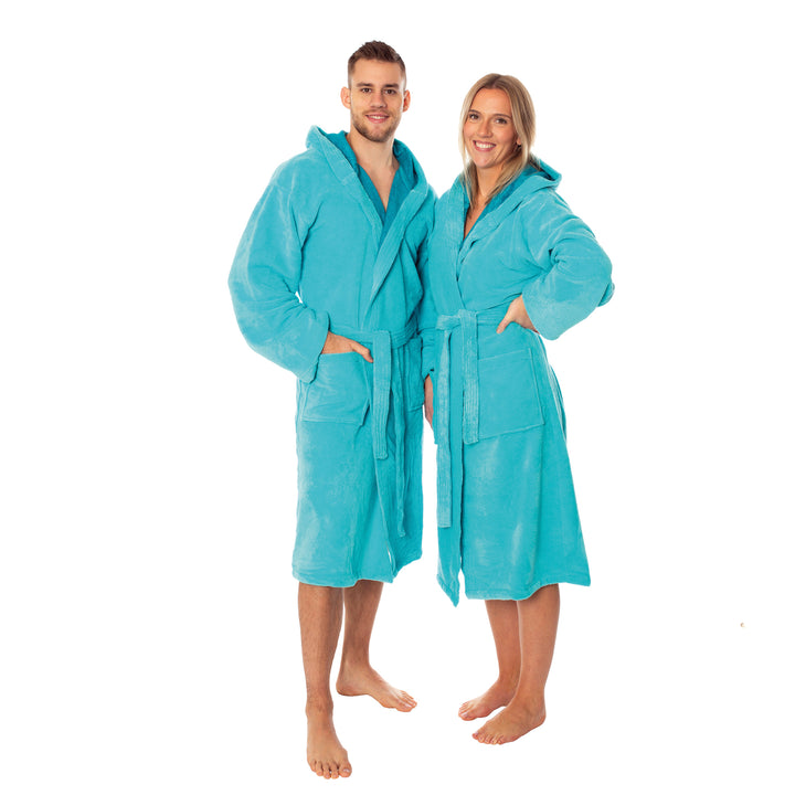 Unisex Bademantel Madrid mit Kapuze – Premium Komfort aus Bambusviskose & Baumwolle