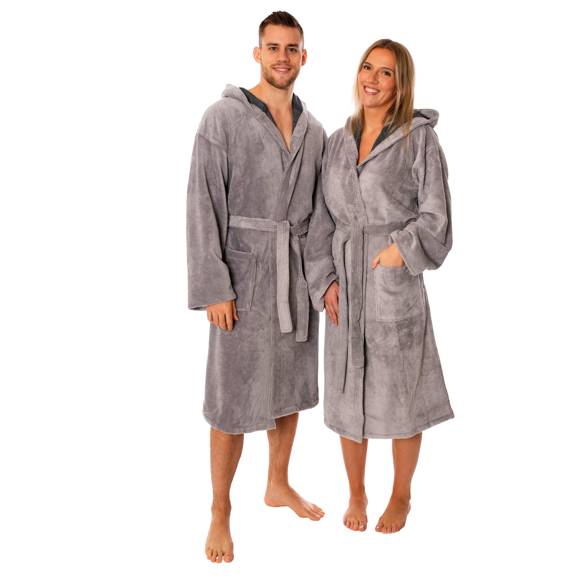 Unisex Bademantel Madrid mit Kapuze – Premium Komfort aus Bambusviskose & Baumwolle