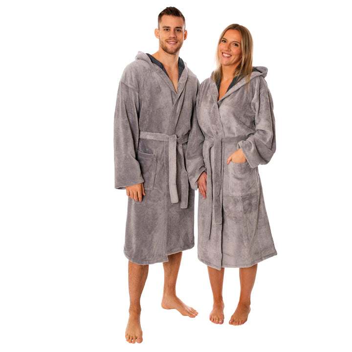 Unisex Bademantel Madrid mit Kapuze – Premium Komfort aus Bambusviskose & Baumwolle