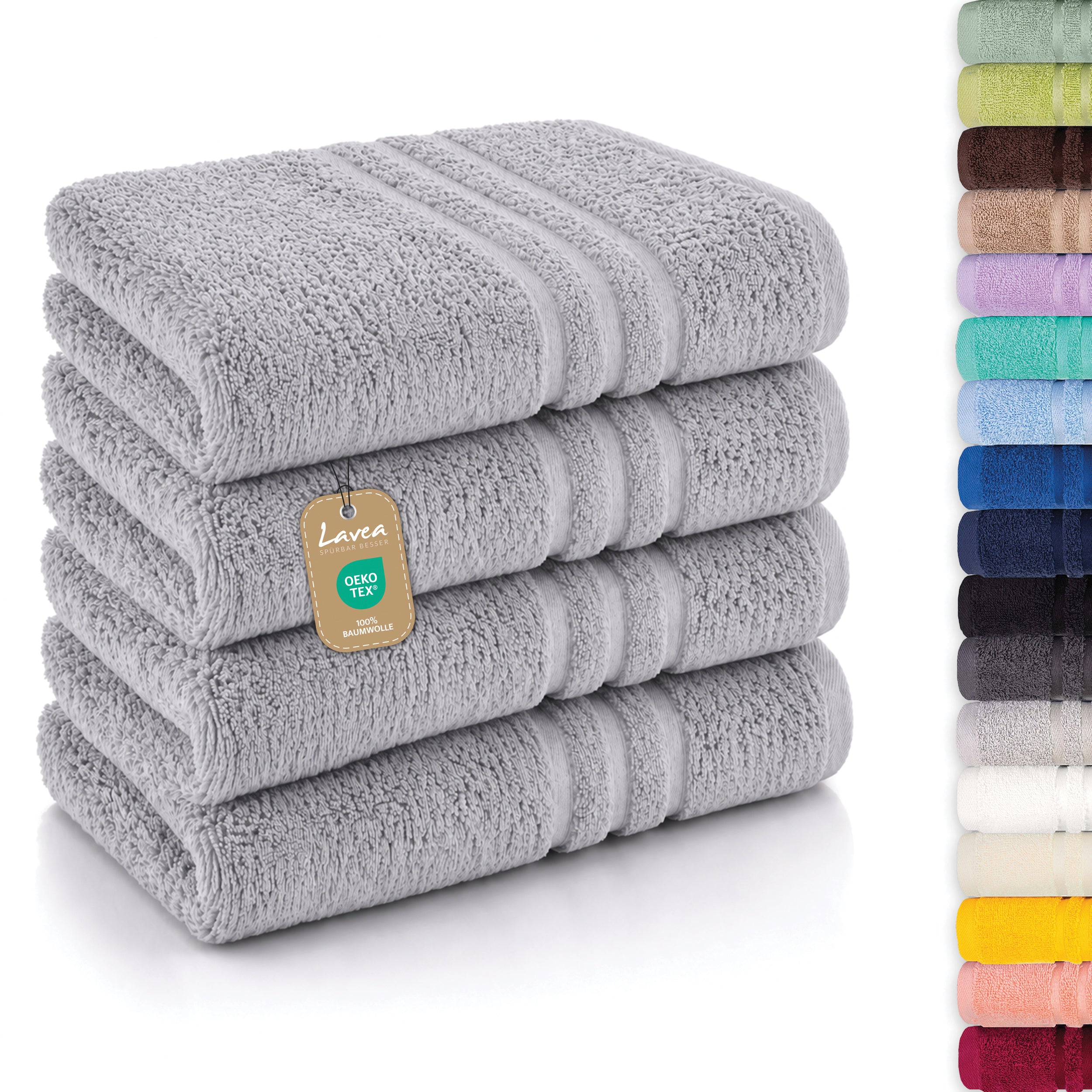 Elena towel, set of 4, 100% cotton, 50x100 cm