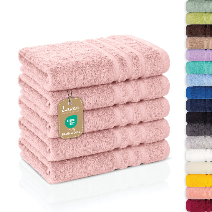 Gästetuch Elena, 5er Set, 100% Baumwolle, 30x50 cm