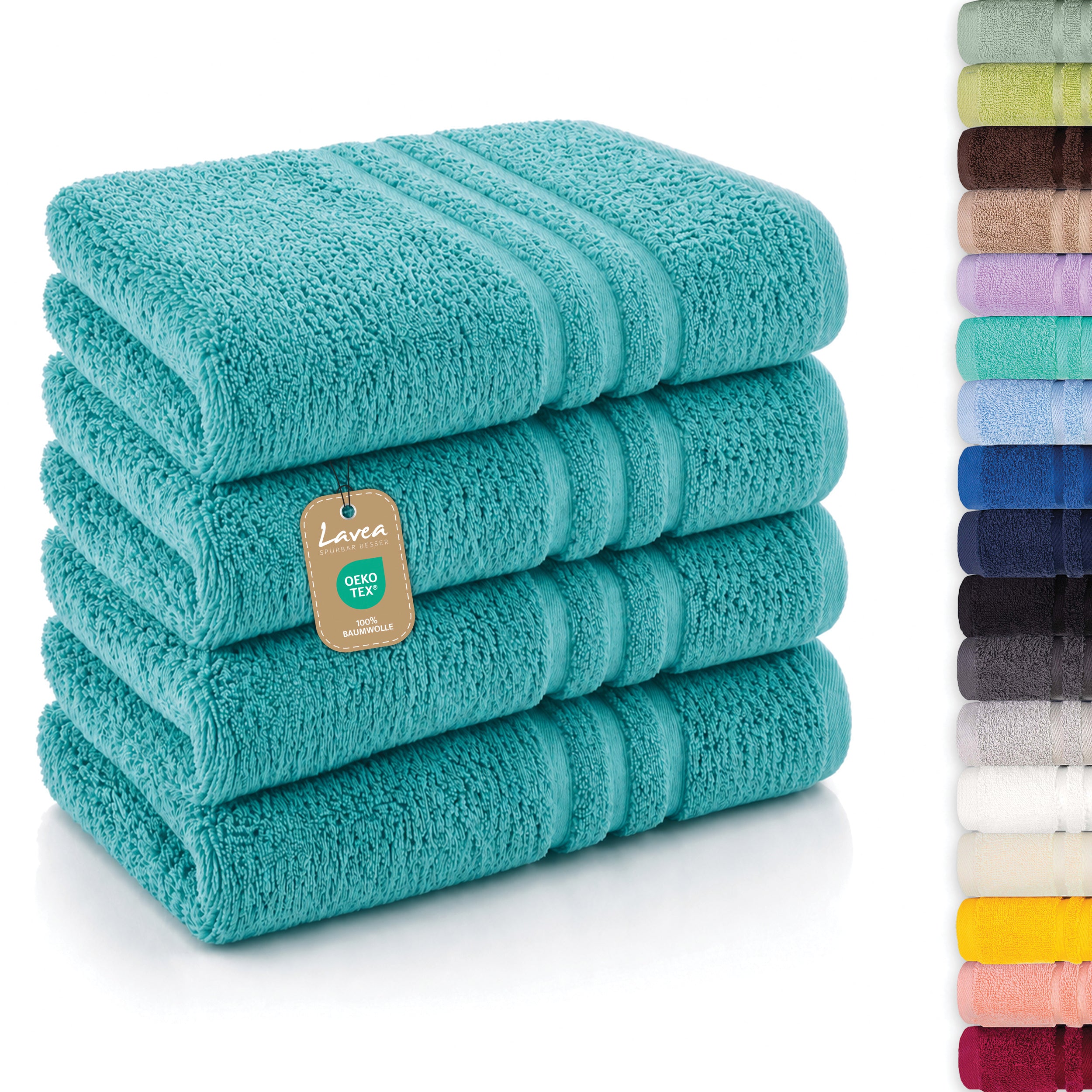 Elena towel, set of 4, 100% cotton, 50x100 cm
