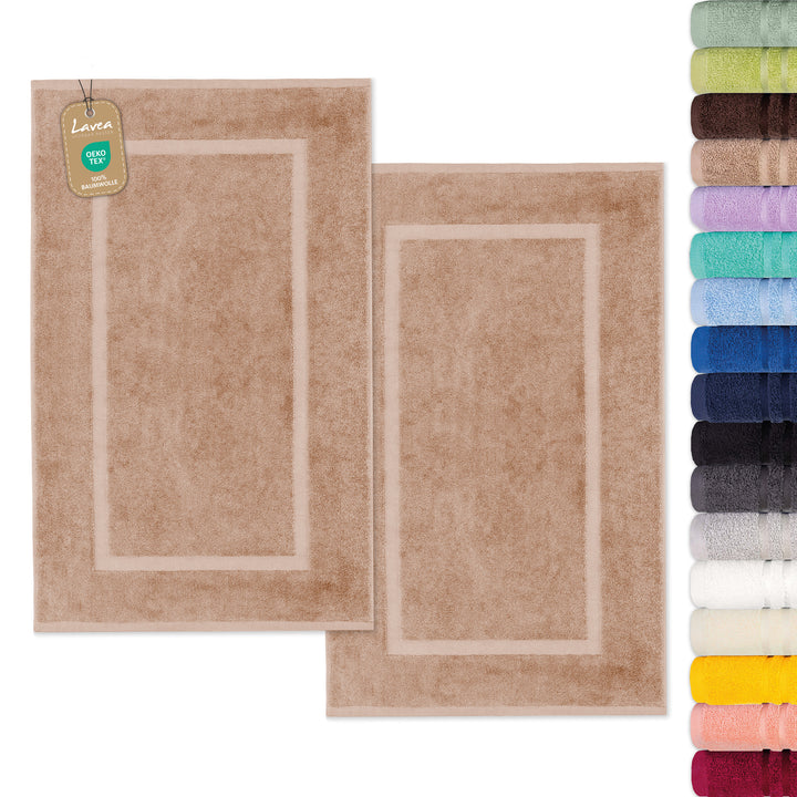 Badematte Elena, 2er Set, 100% Baumwolle, 50x80 cm