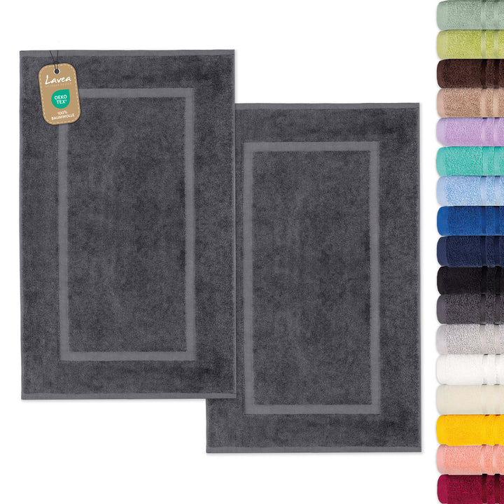 Badematte Elena, 2er Set, 100% Baumwolle, 50x80 cm