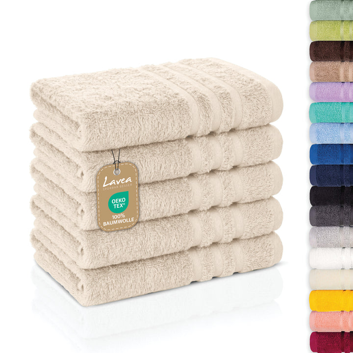 Gästetuch Elena, 5er Set, 100% Baumwolle, 30x50 cm