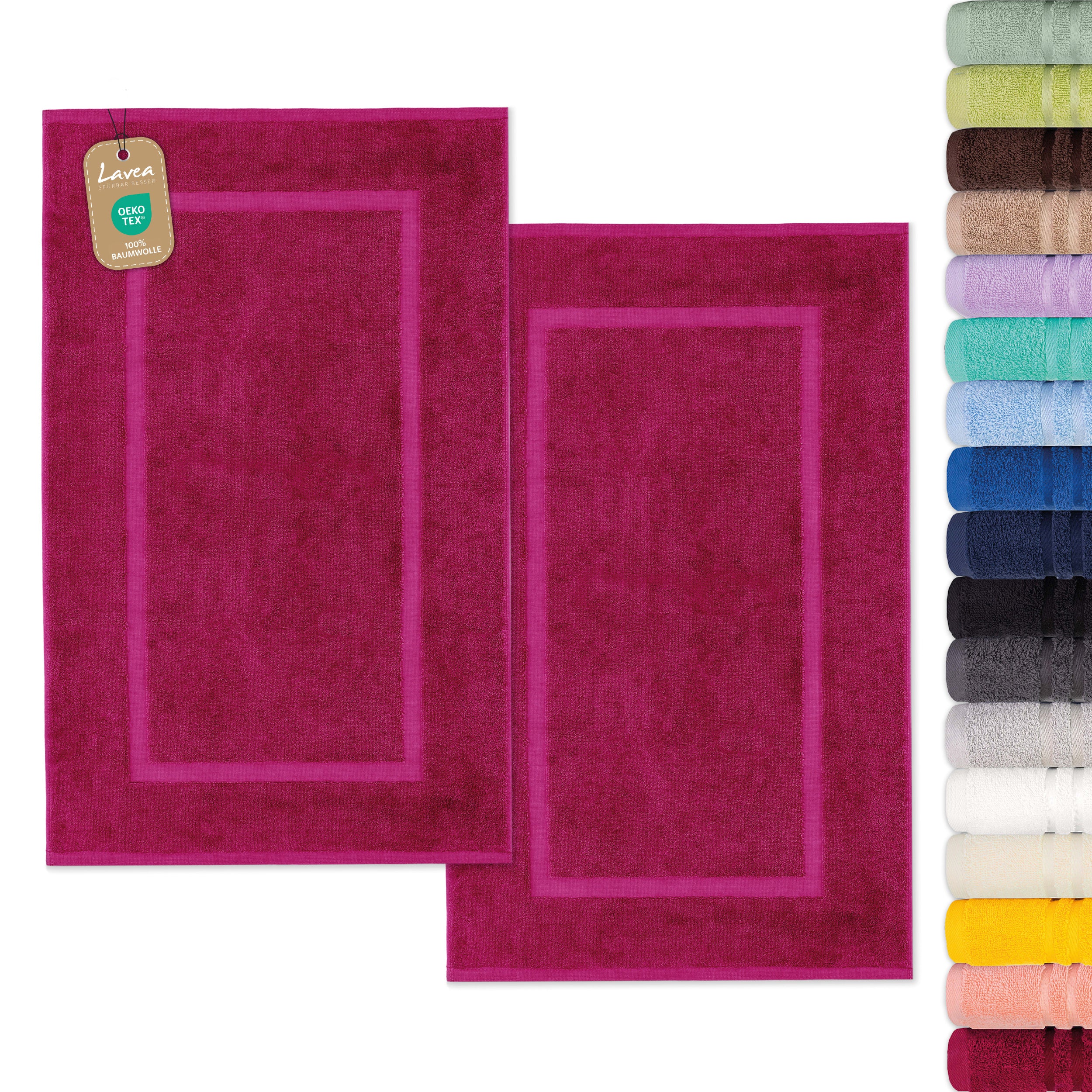 Badematte Elena, 2er Set, 100% Baumwolle, 50x80 cm