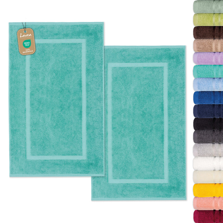 Badematte Elena, 2er Set, 100% Baumwolle, 50x80 cm