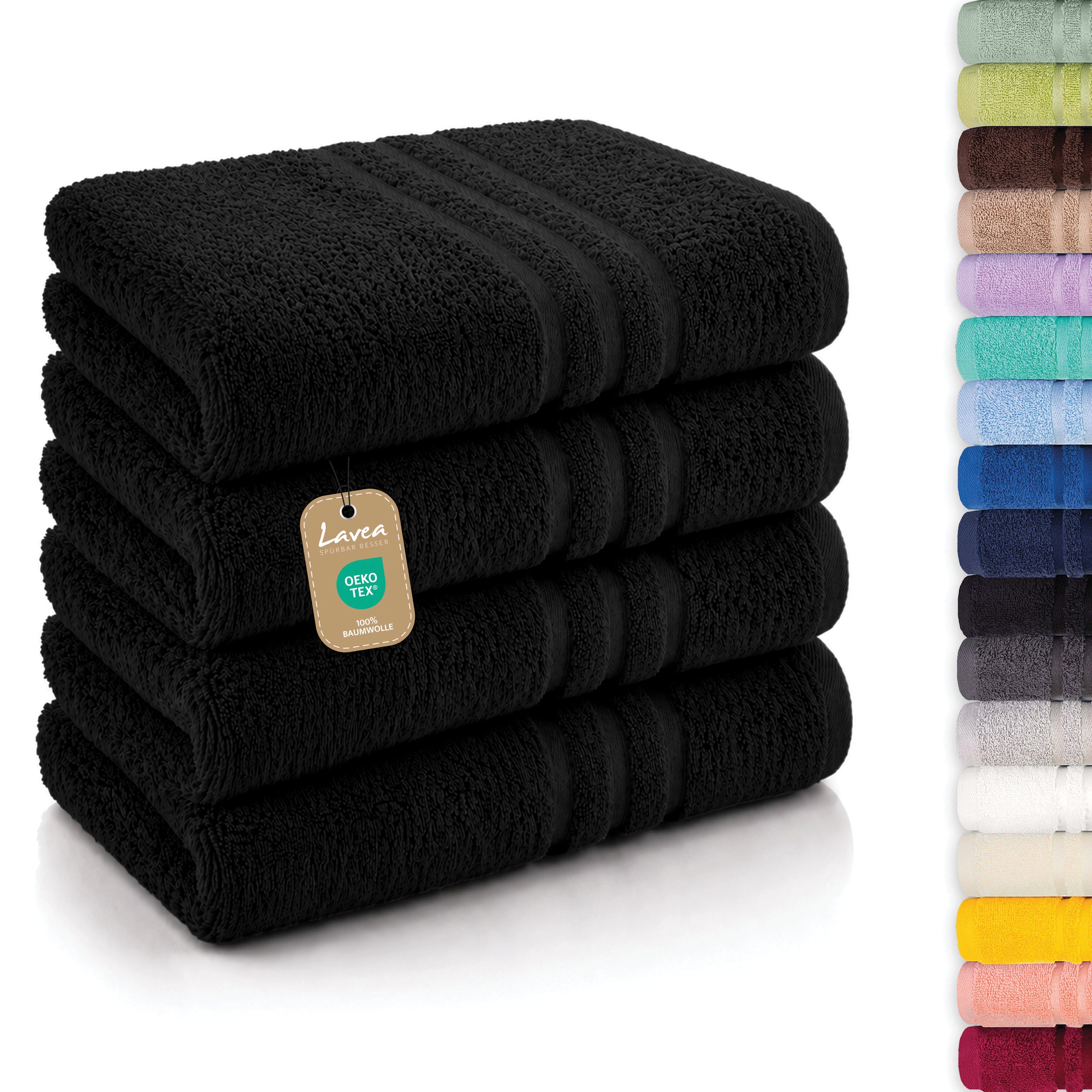 Elena towel, set of 4, 100% cotton, 50x100 cm