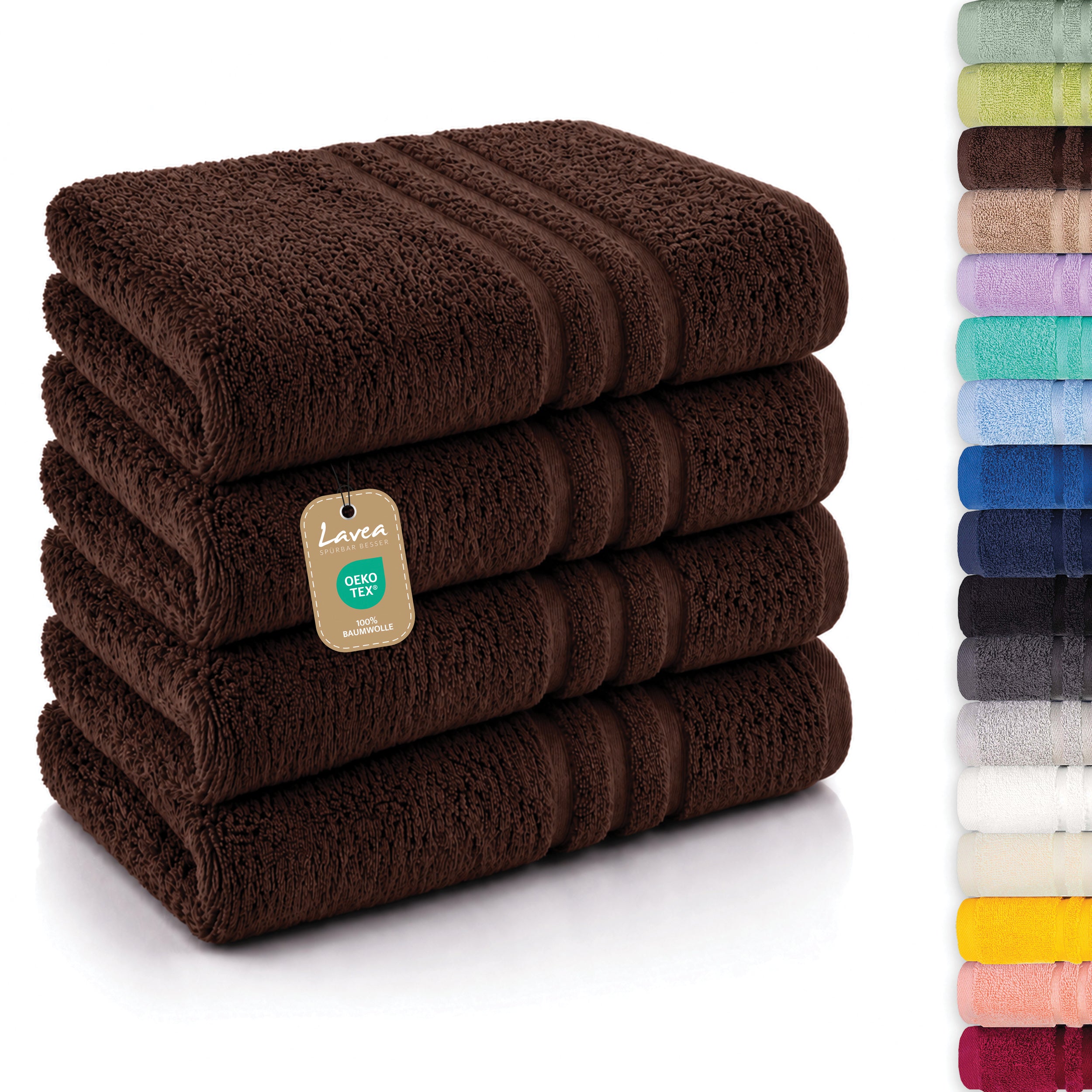 Elena towel, set of 4, 100% cotton, 50x100 cm