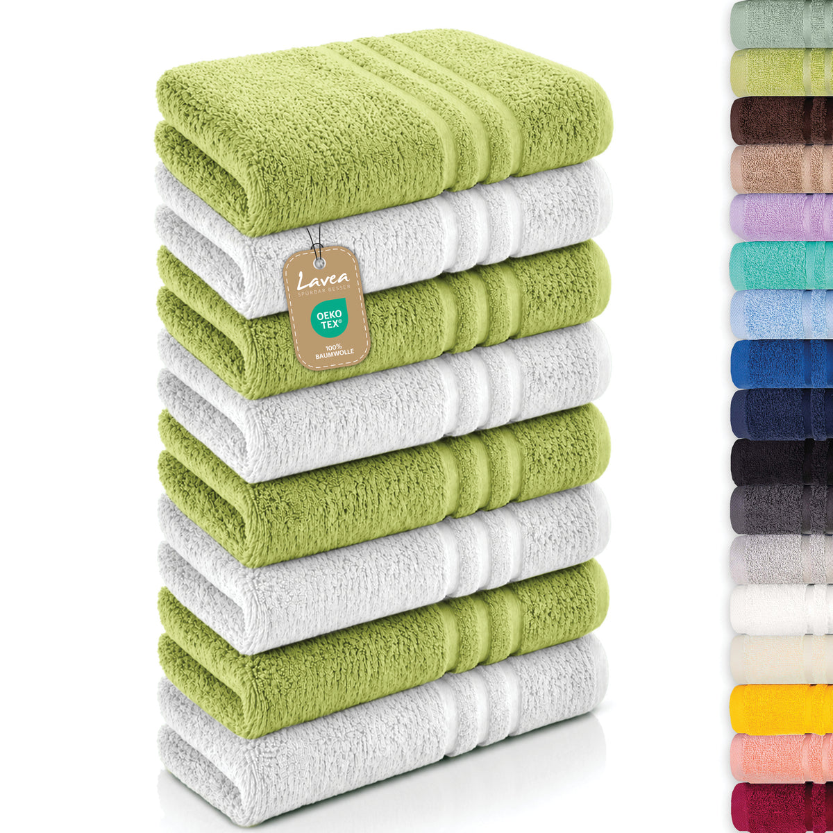 Handtuch Elena, 8er Set, 100% Baumwolle, 50x100 cm