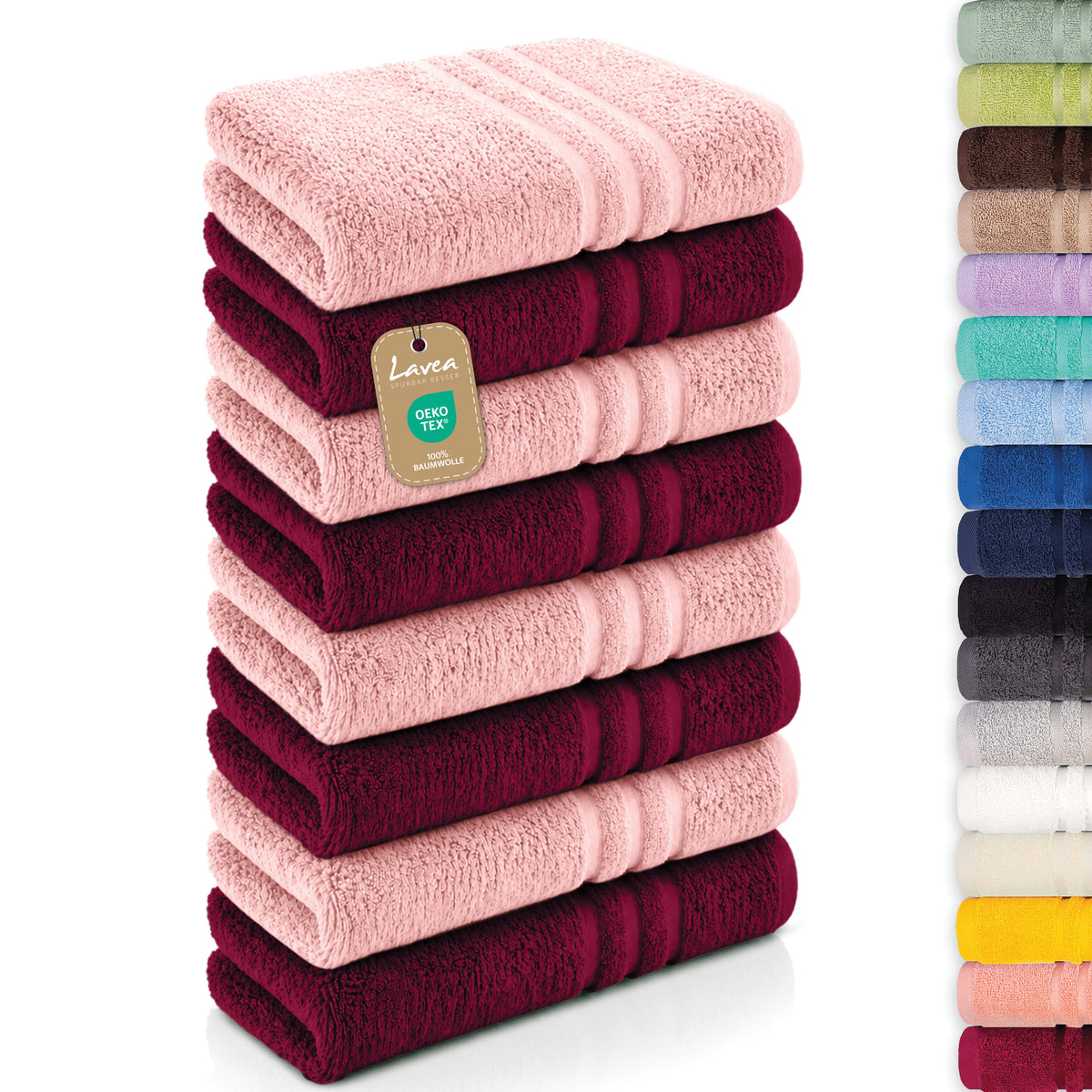 Handtuch Elena, 8er Set, 100% Baumwolle, 50x100 cm