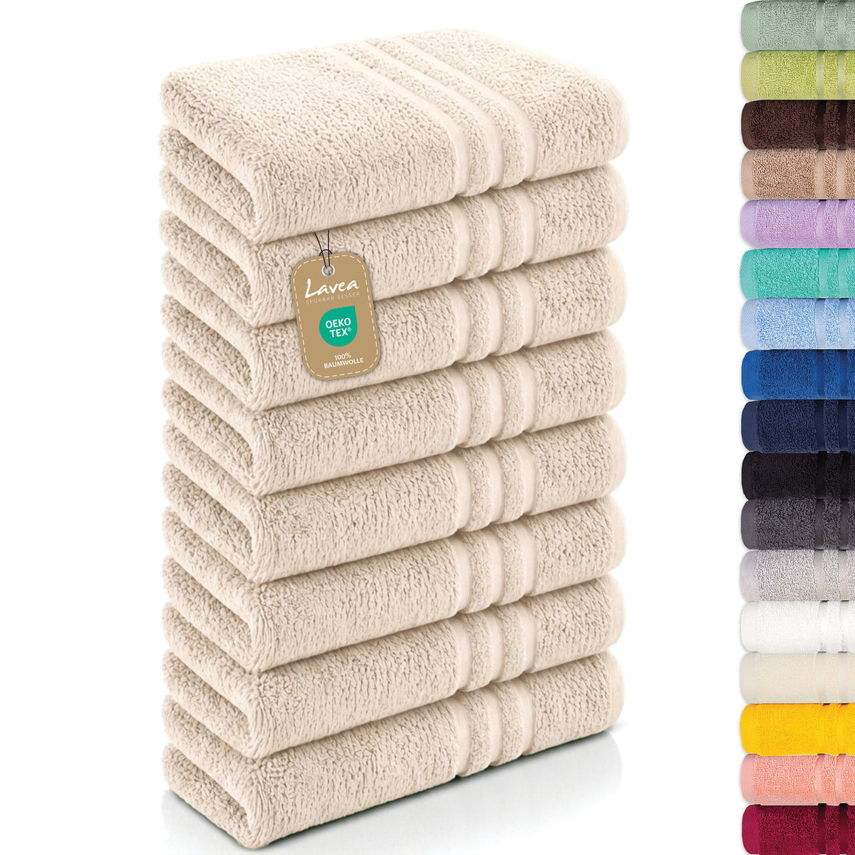 Towel Elena, set of 8, 100% cotton, 50x100 cm