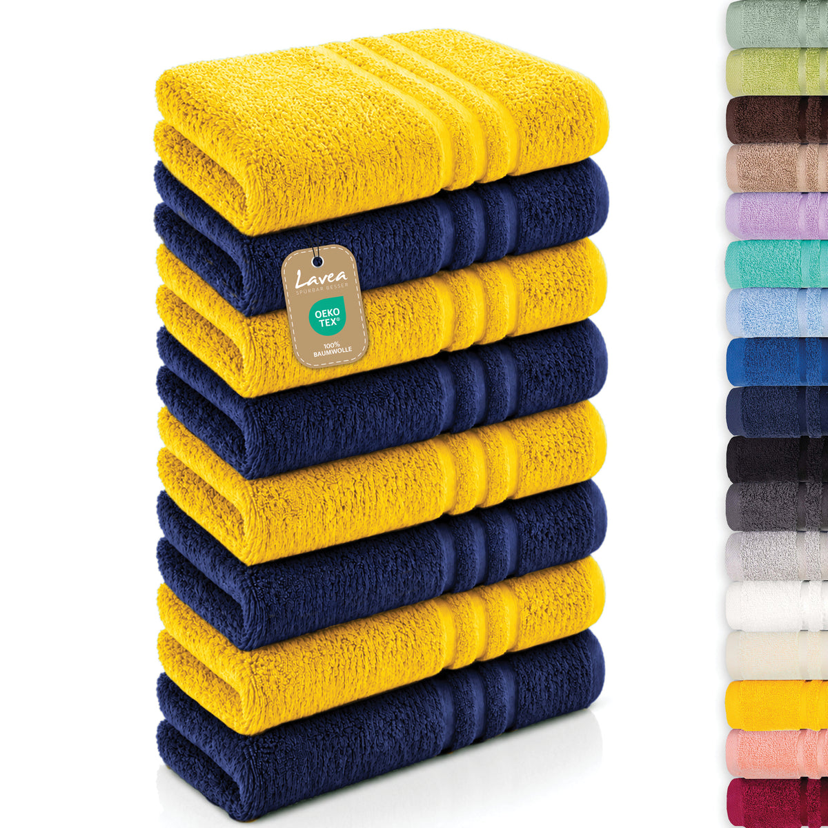 Handtuch Elena, 8er Set, 100% Baumwolle, 50x100 cm