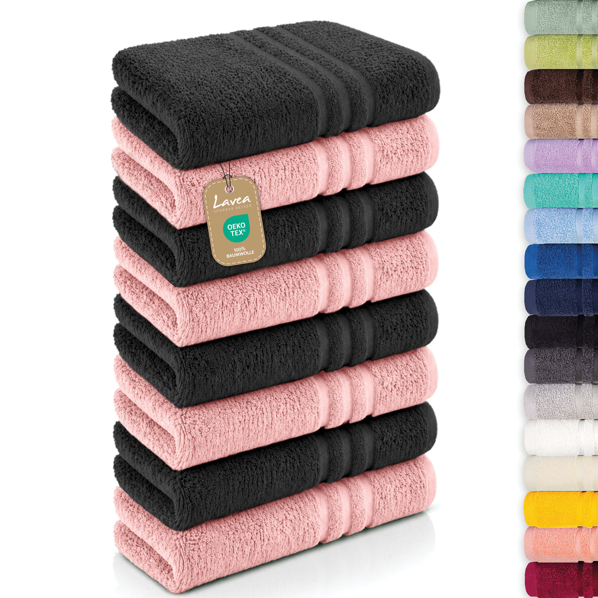 Handtuch Elena, 8er Set, 100% Baumwolle, 50x100 cm