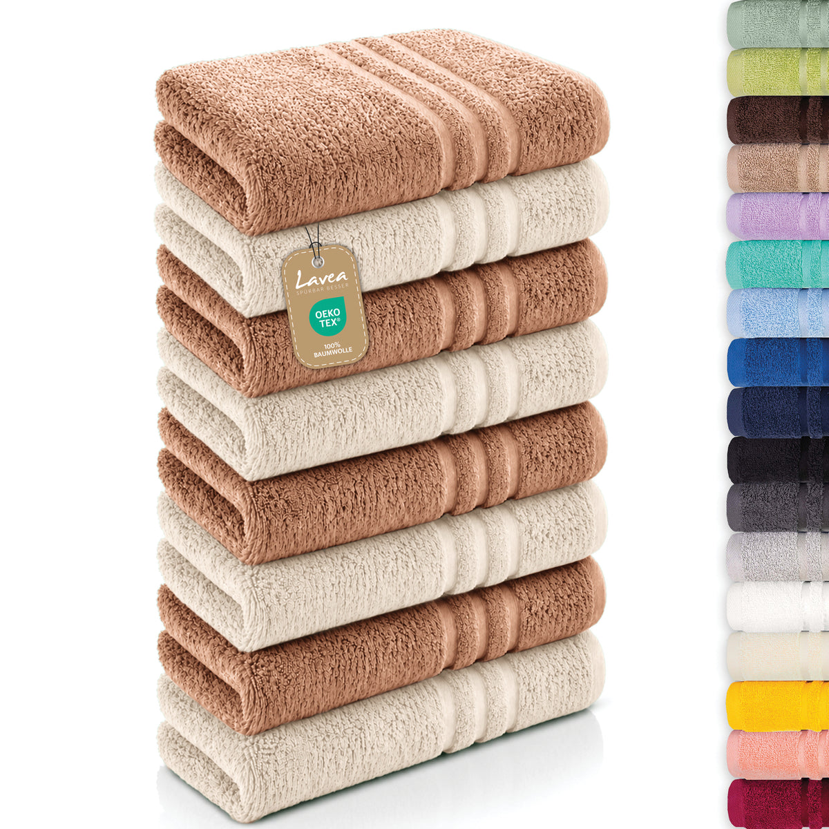 Handtuch Elena, 8er Set, 100% Baumwolle, 50x100 cm