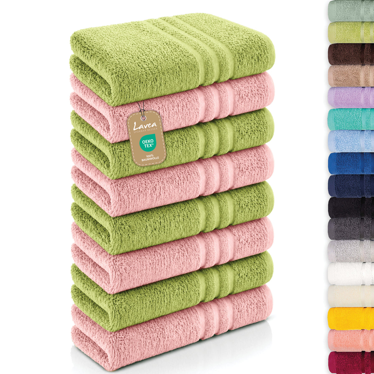 Handtuch Elena, 8er Set, 100% Baumwolle, 50x100 cm