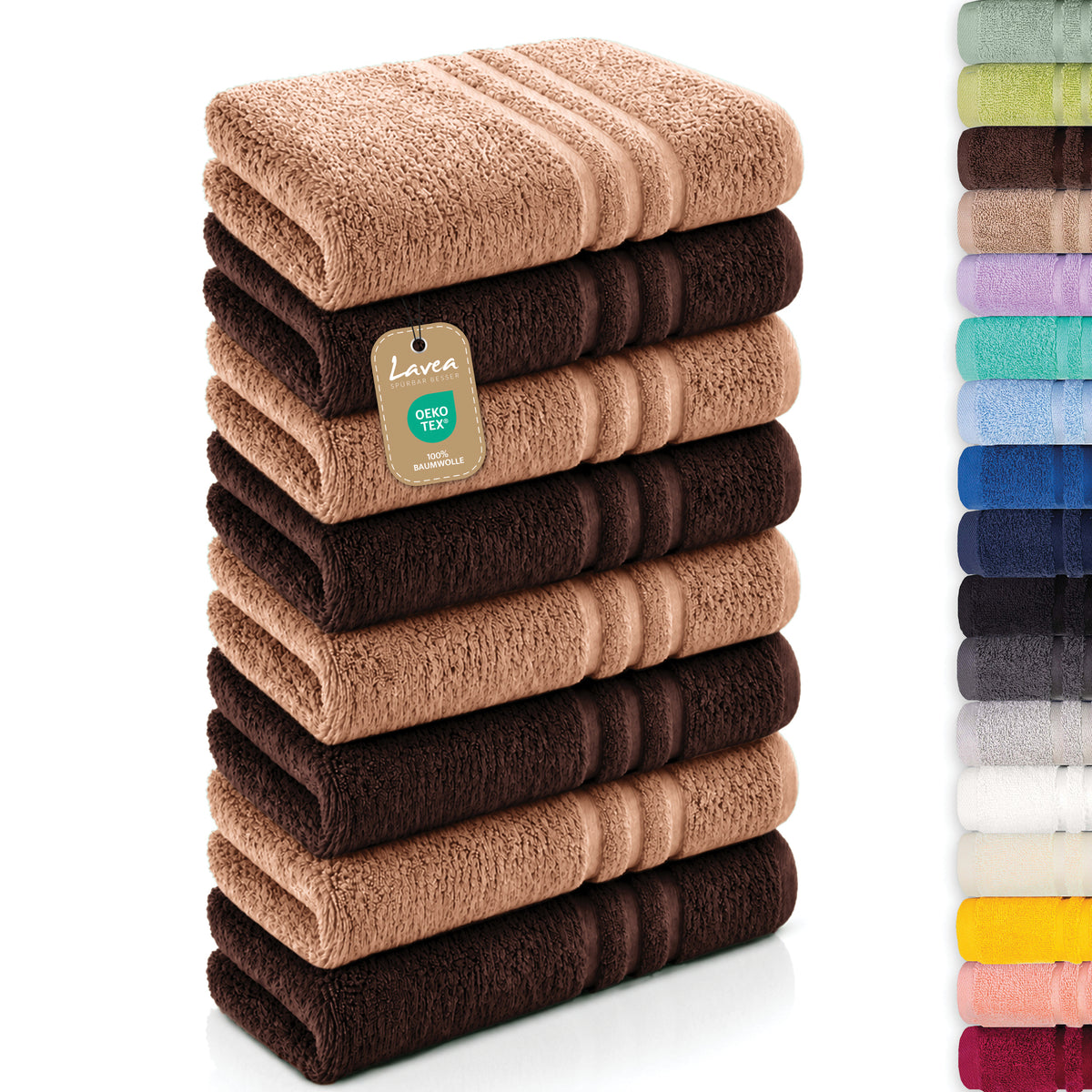 Handtuch Elena, 8er Set, 100% Baumwolle, 50x100 cm