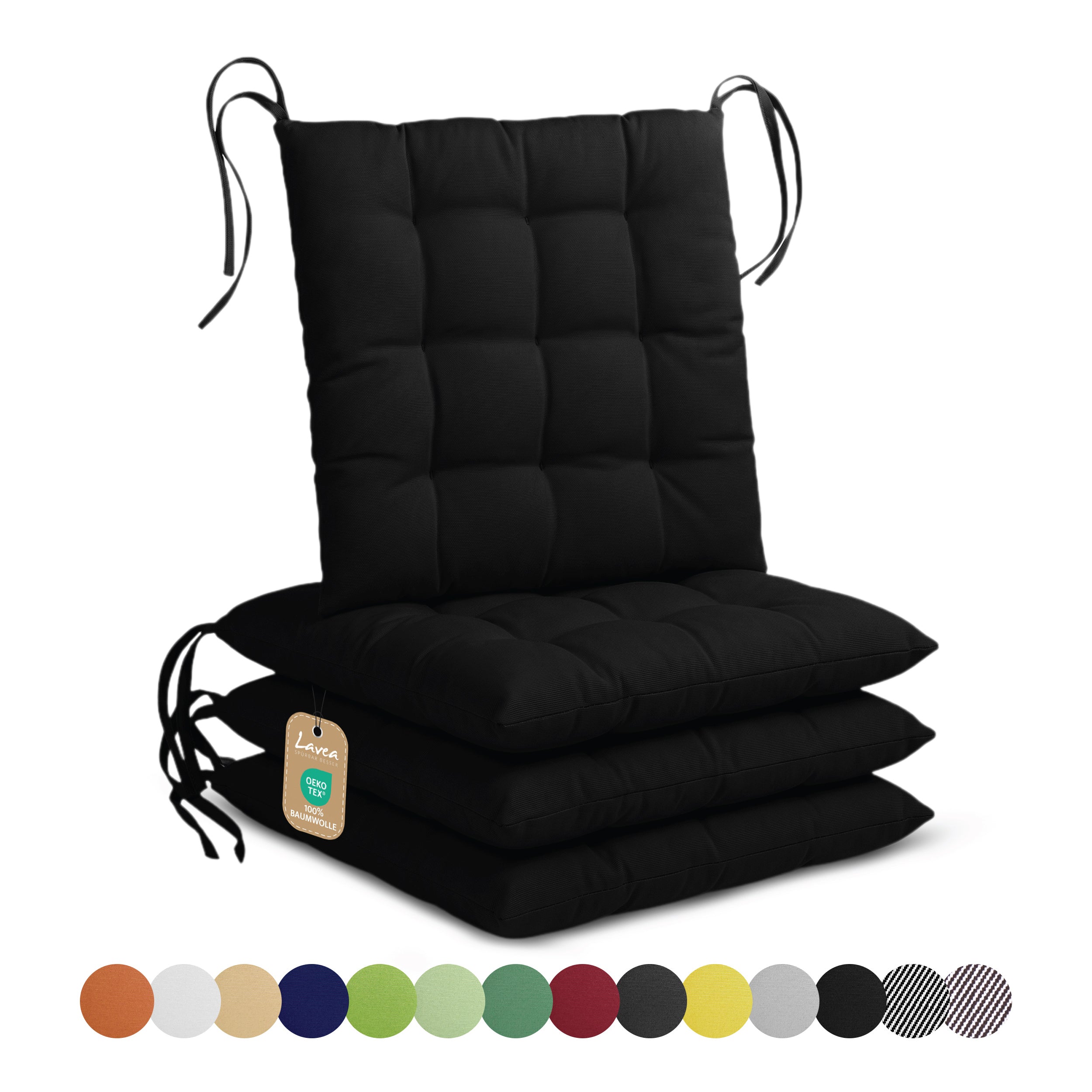 Lavea® Seat Cushions 40x40 cm – Set of 4 – Outdoor & Indoor