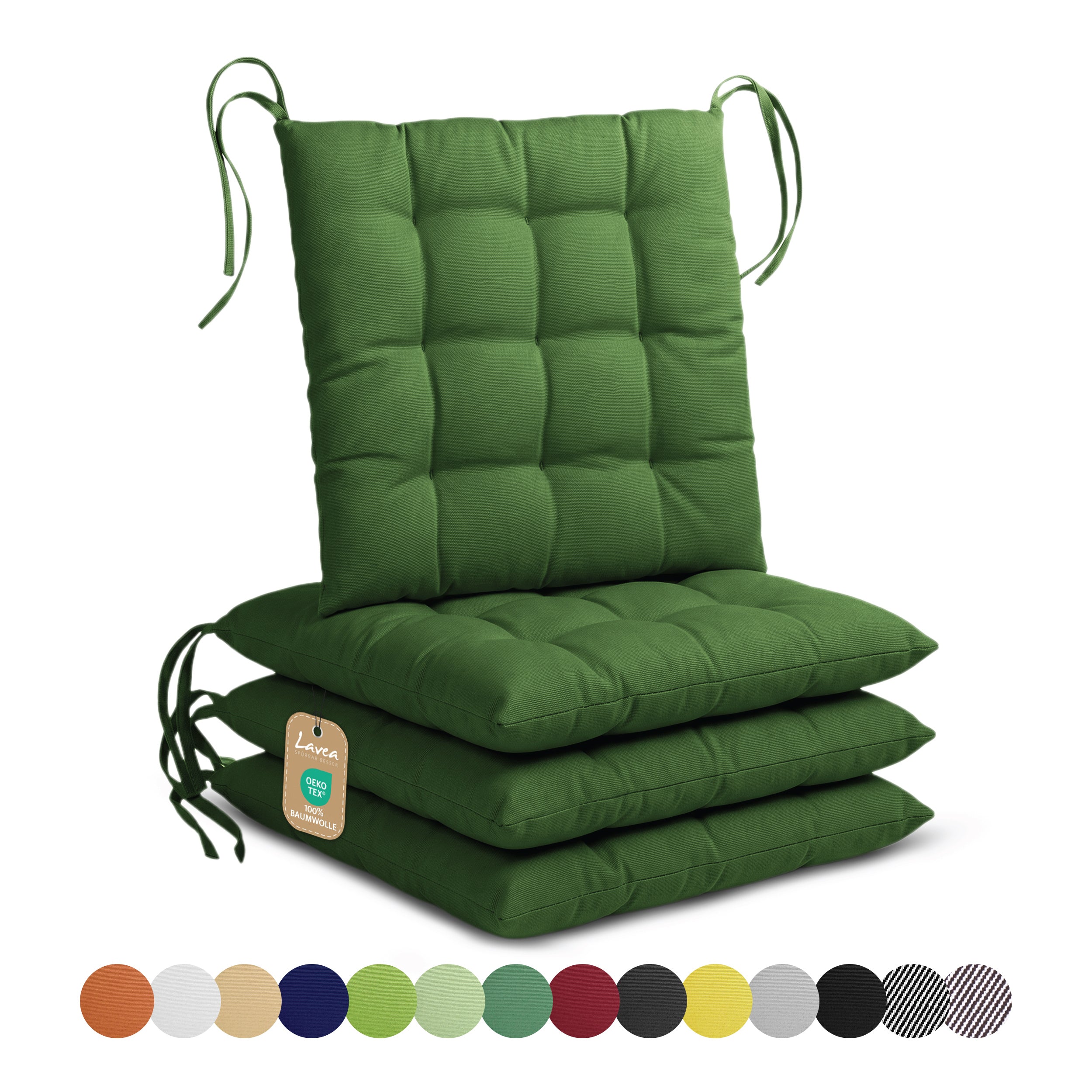 Lavea® Seat Cushions 40x40 cm – Set of 4 – Outdoor & Indoor