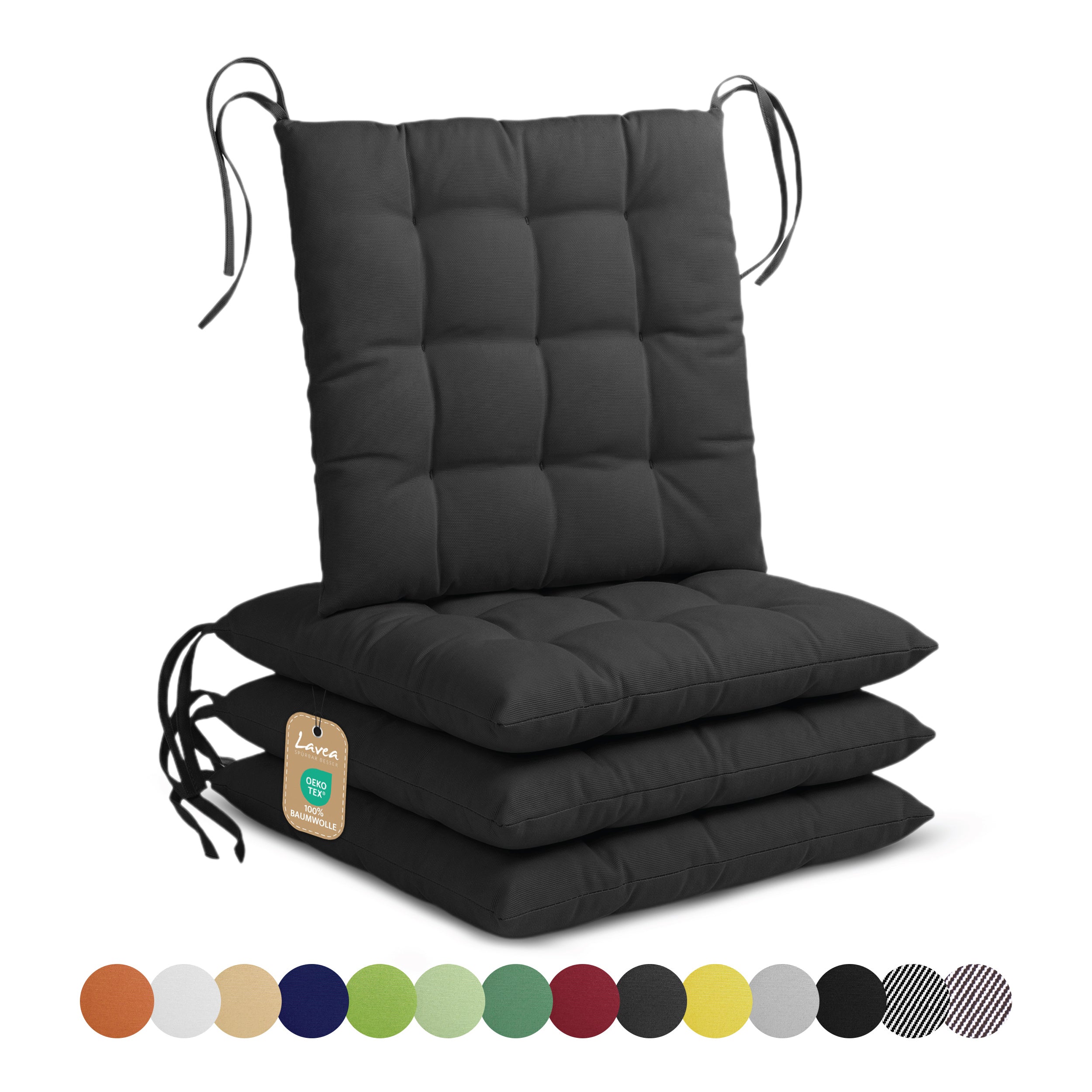 Lavea® Seat Cushions 40x40 cm – Set of 4 – Outdoor & Indoor