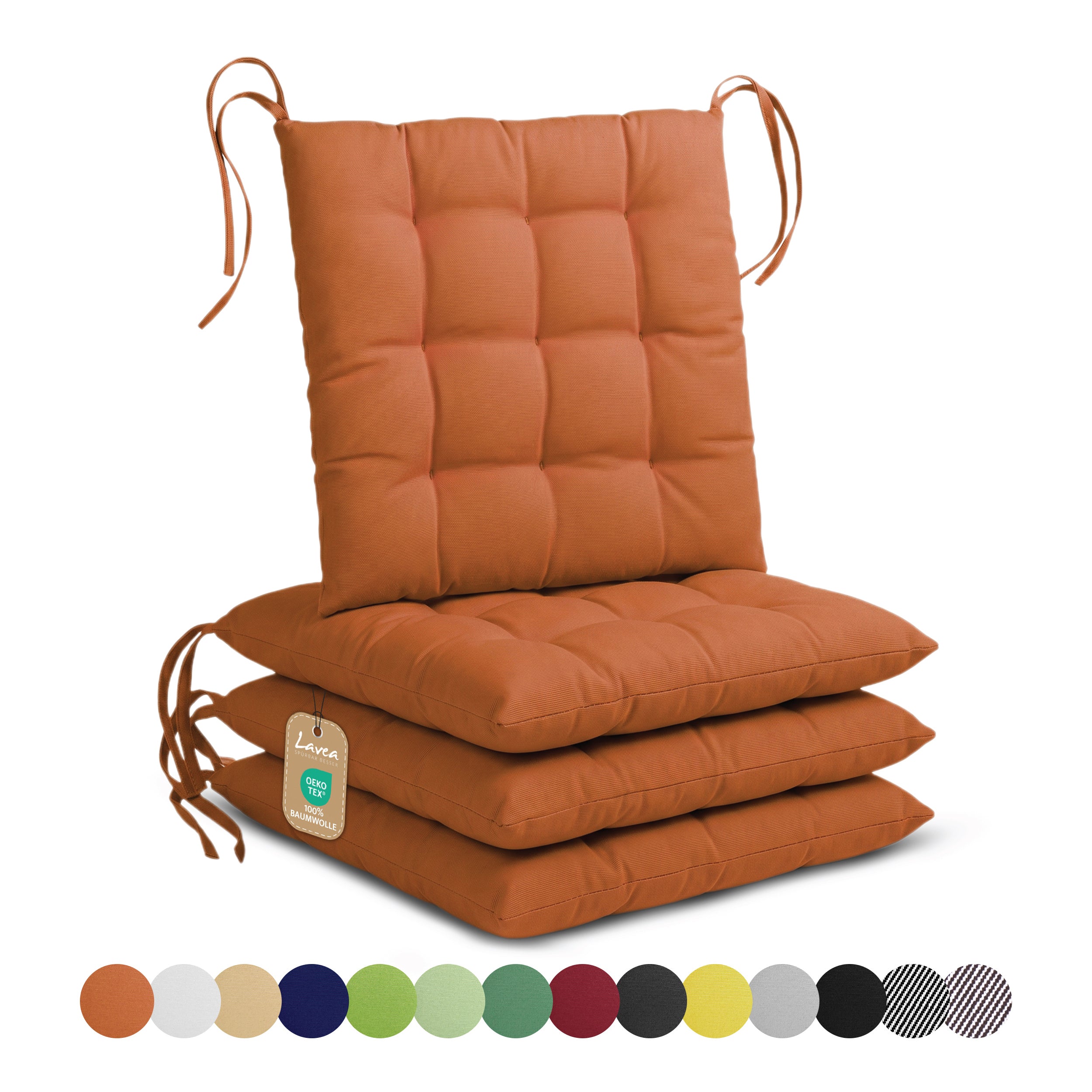 Lavea® Seat Cushions 40x40 cm – Set of 4 – Outdoor & Indoor