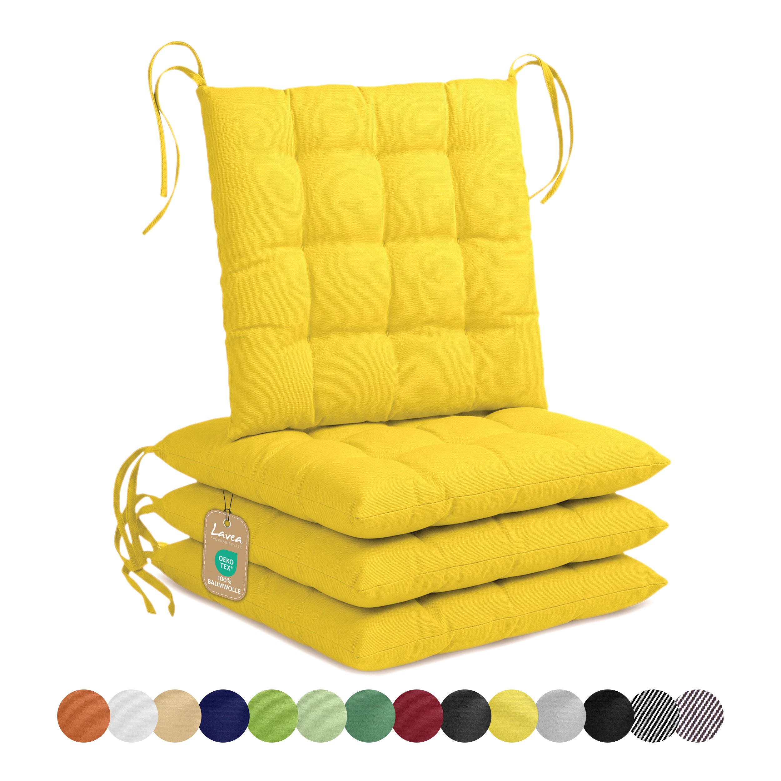 Lavea® Seat Cushions 40x40 cm – Set of 4 – Outdoor & Indoor