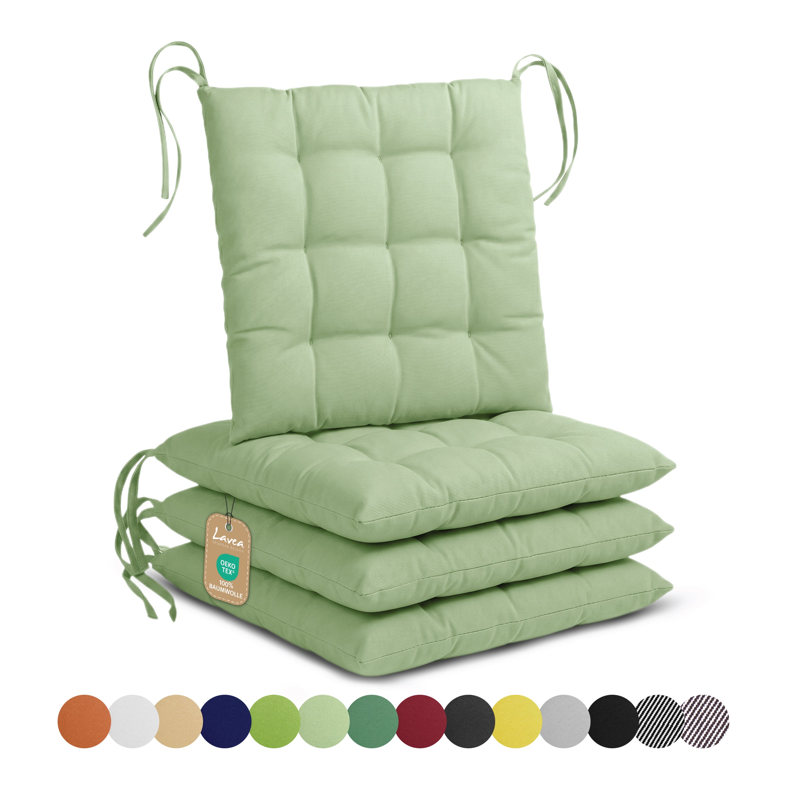 Lavea® Sitzkissen 40x40 cm – 4er Set – Outdoor & Indoor