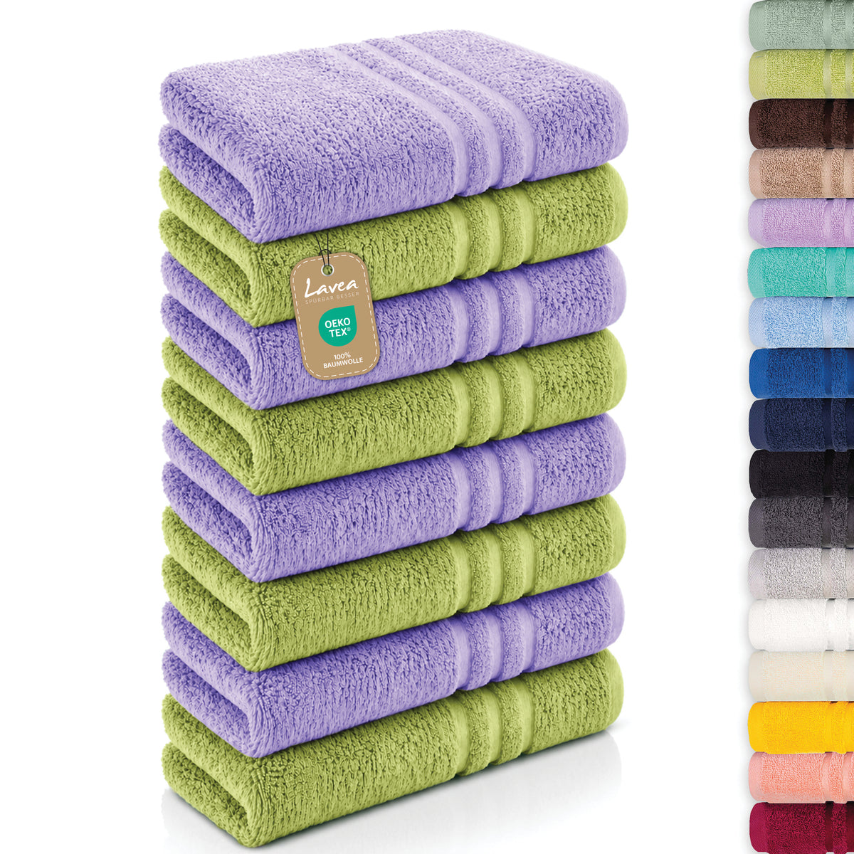 Handtuch Elena, 8er Set, 100% Baumwolle, 50x100 cm