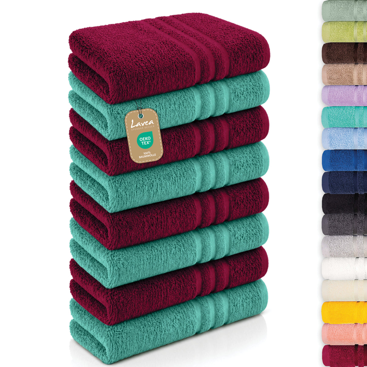 Handtuch Elena, 8er Set, 100% Baumwolle, 50x100 cm