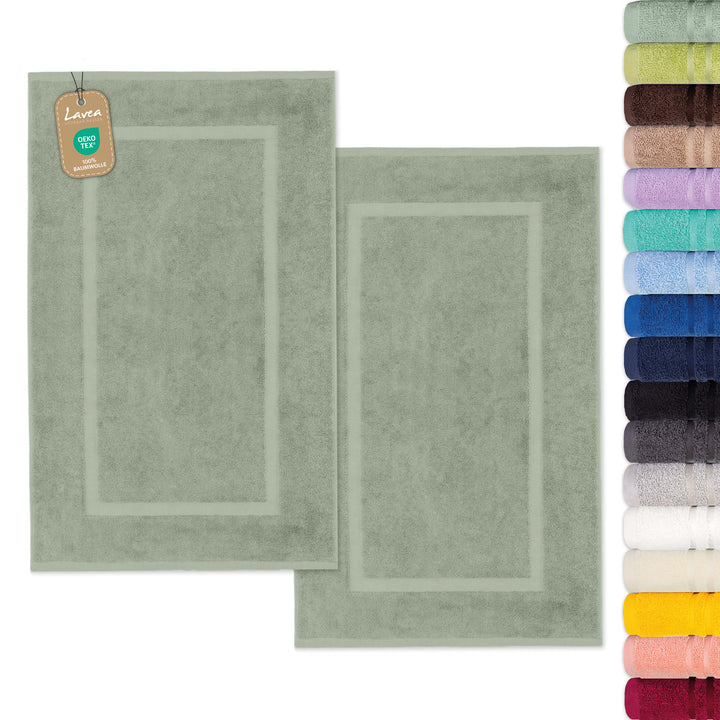 Badematte Elena, 2er Set, 100% Baumwolle, 50x80 cm
