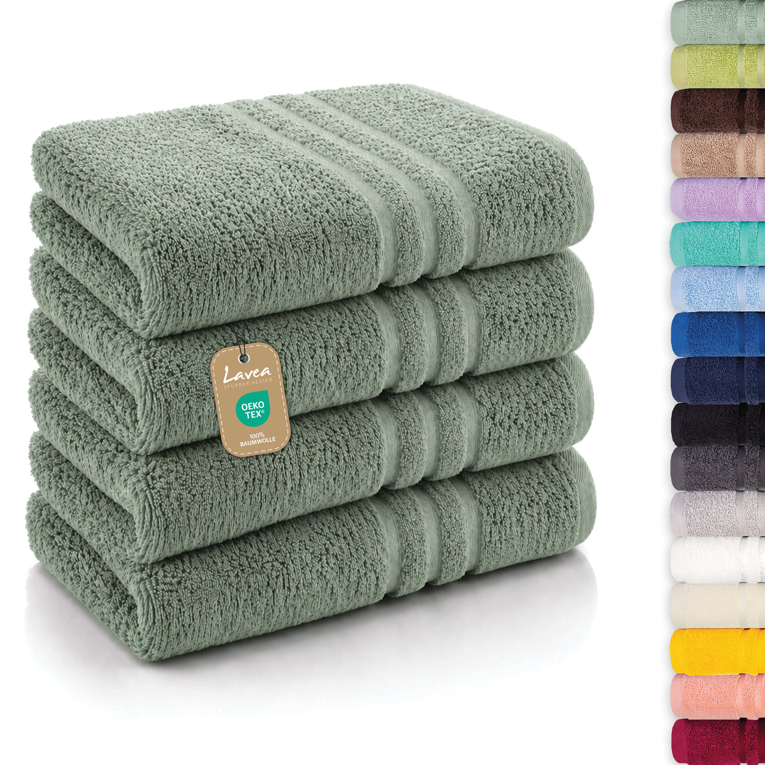Elena towel, set of 4, 100% cotton, 50x100 cm