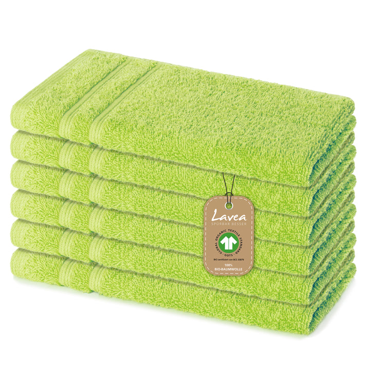 Gästetuch Bali, 6er Set, 100% GOTS Bio-Baumwolle, 30x50 cm